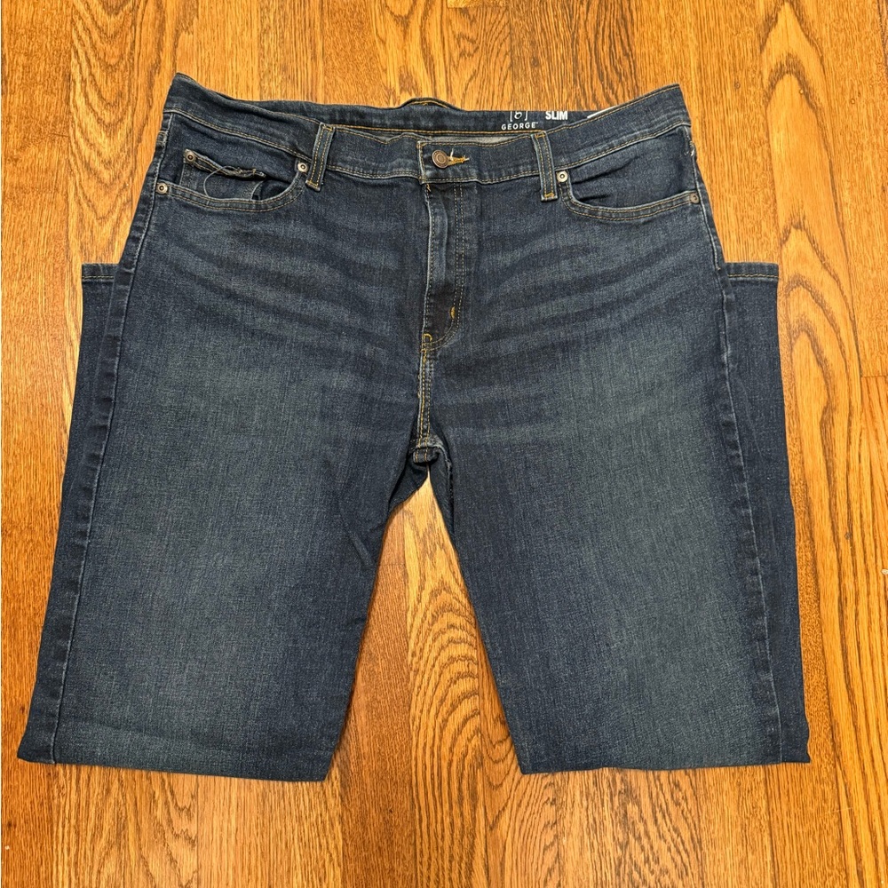 George Mens Slim Dark Blue Jeans size 38x30